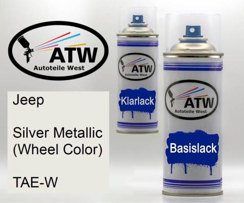 Jeep, Silver Metallic (Wheel Color), TAE-W: 400ml Sprühdose + 400ml Klarlack - Set, von ATW Autoteile West.